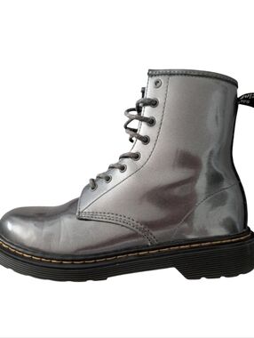 Dr Martens 1460 Y Chrome Metallic Grey Boots Size US 6